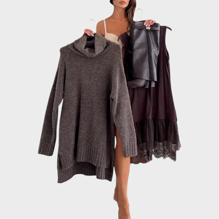 Selena – Conjunto Relax: Suéter y Vestido Maxi