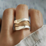 Anillo de Hilos en Dorado y Plateado
