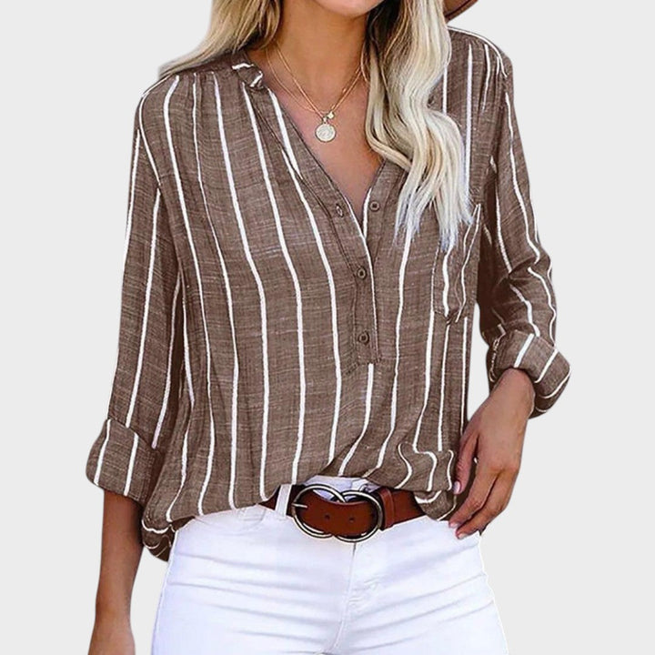 Debora - Camisa de rayas artesanal