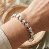 Pulsera Vintage de Cuentas Cubicas en Plata