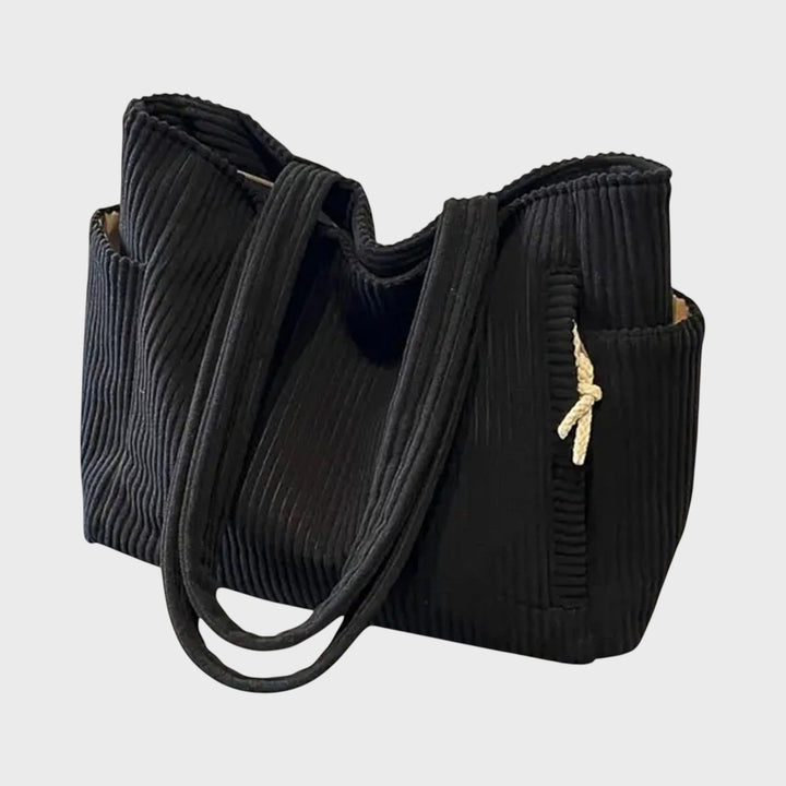 Olívie – Elegante bolsa de terciopelo con bolsillos exteriores