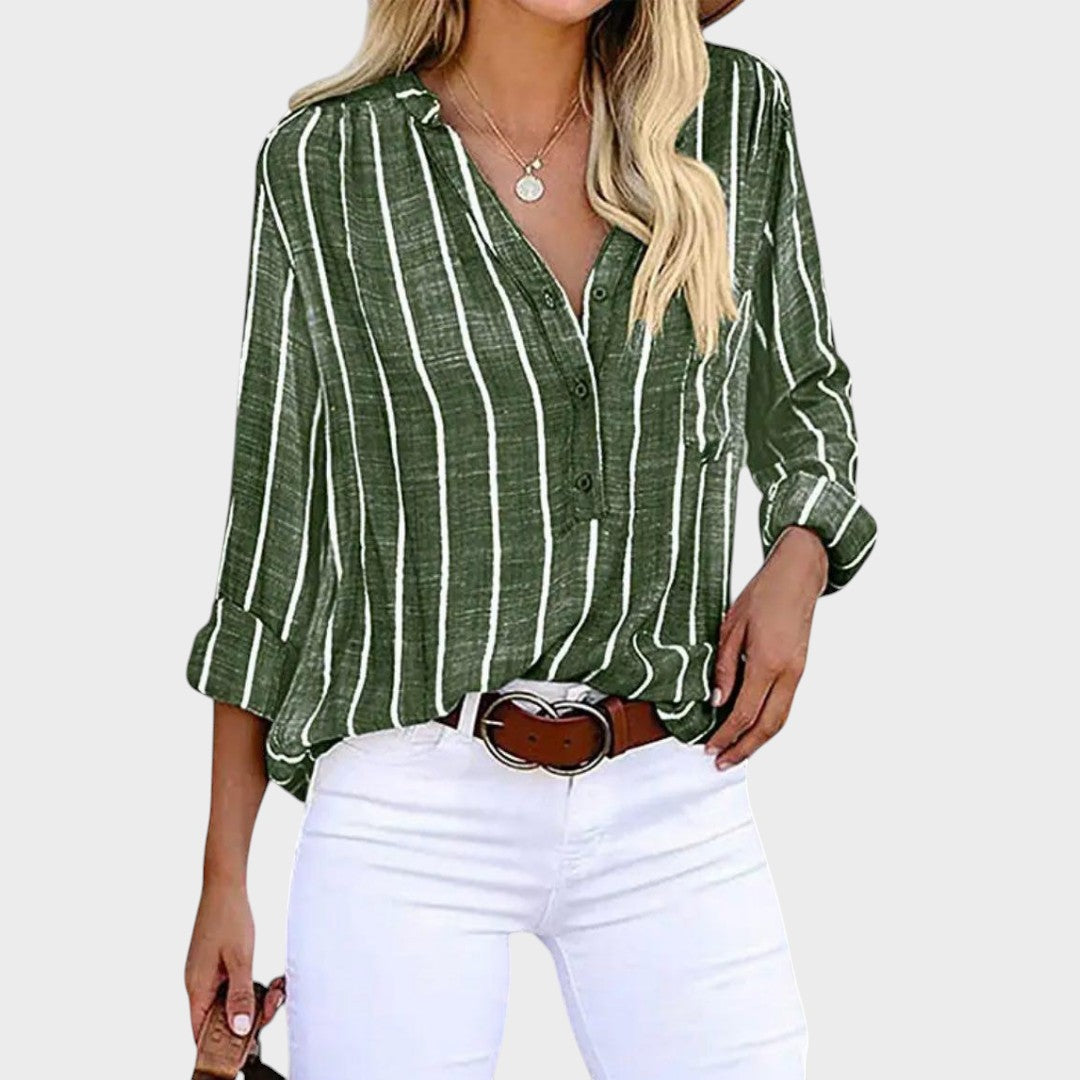 Debora - Camisa de rayas artesanal