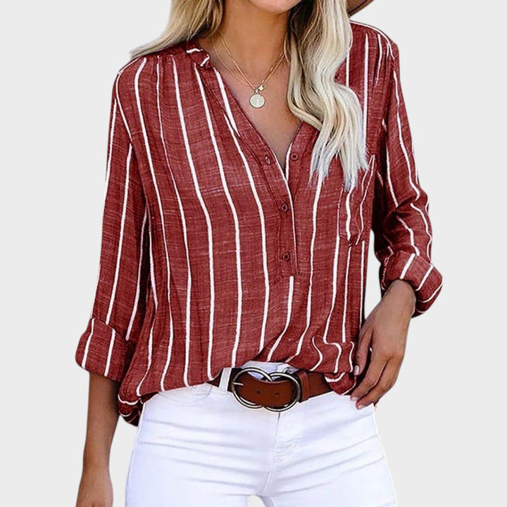 Debora - Camisa de rayas artesanal