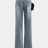 Elvíra – Pantalones de denim cómodos con detalle de nudo