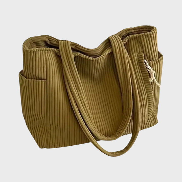 Olívie – Elegante bolsa de terciopelo con bolsillos exteriores