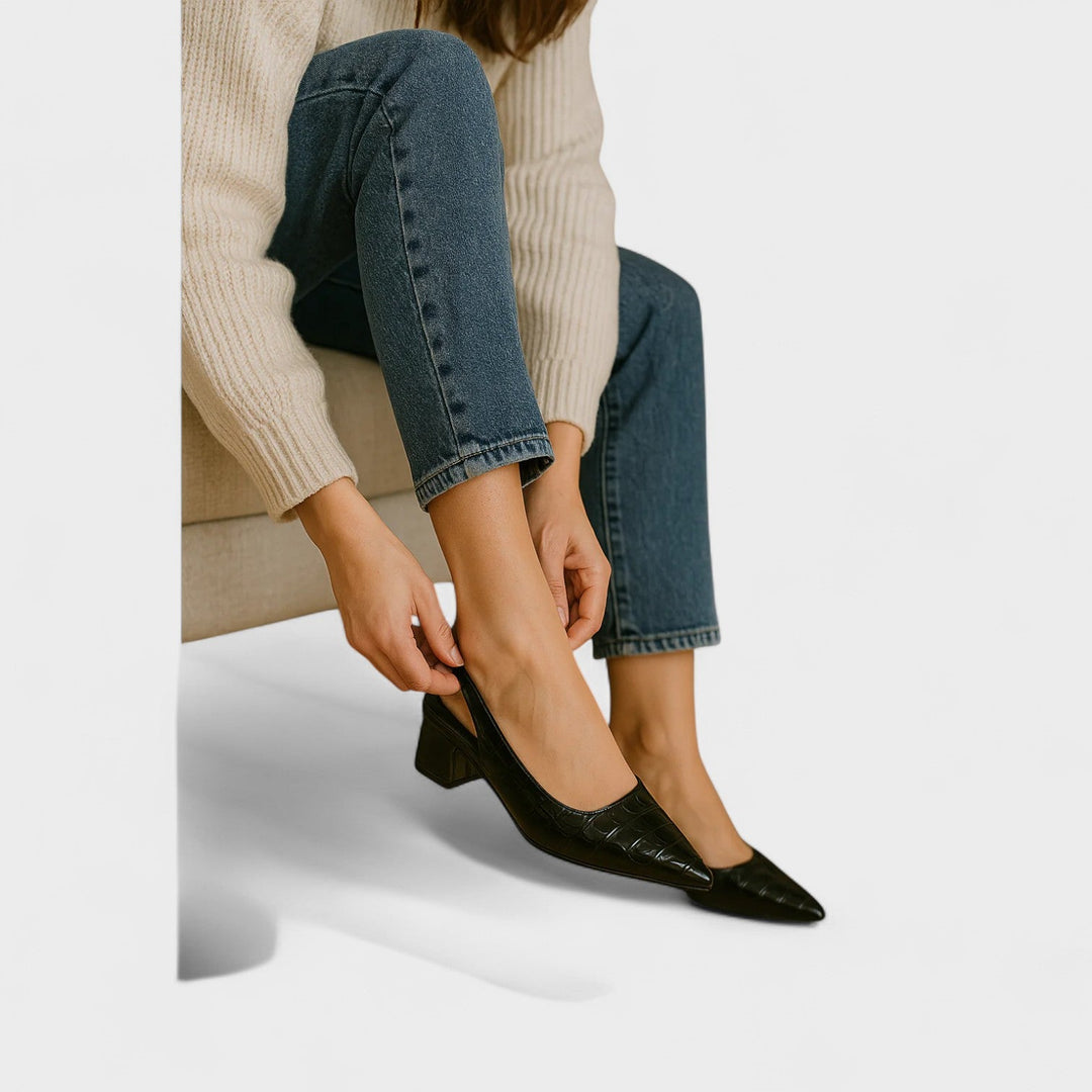 Vera – Zapatos de charol con estampado de cocodrilo