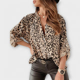 Lucie - Blusa contemporánea con diseño de leopardo