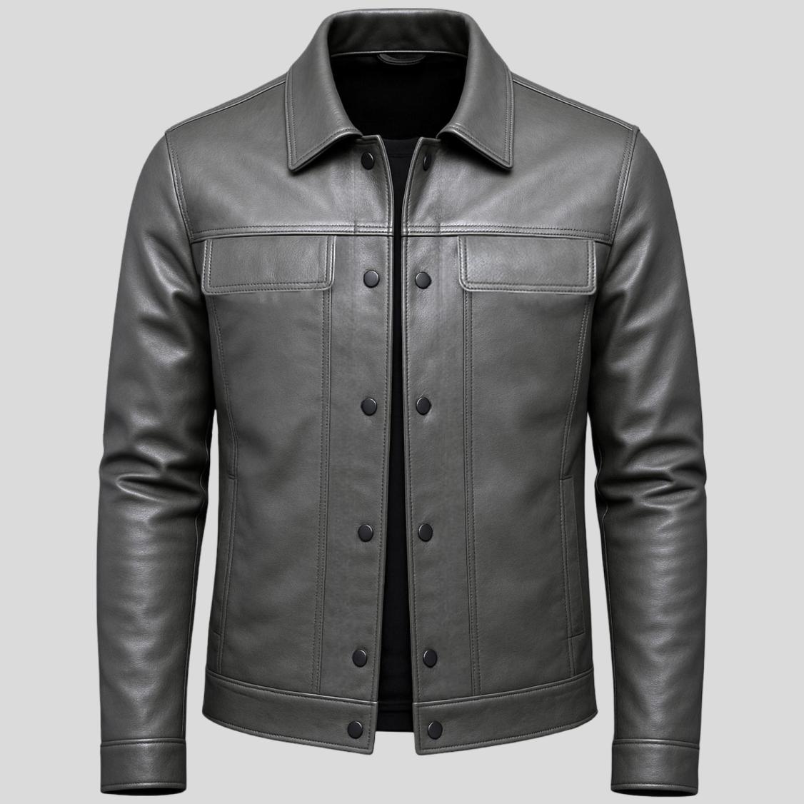 Ian - Elegante abrigo de cuero