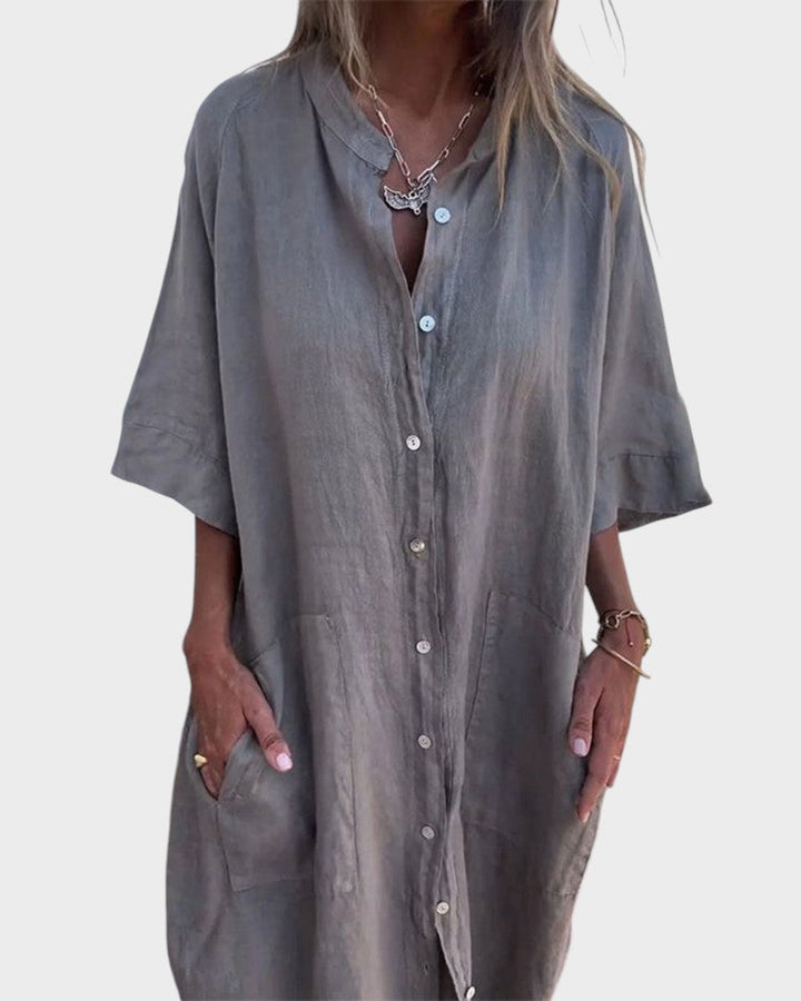 Karla – Vestido Boho Estilo Camisa