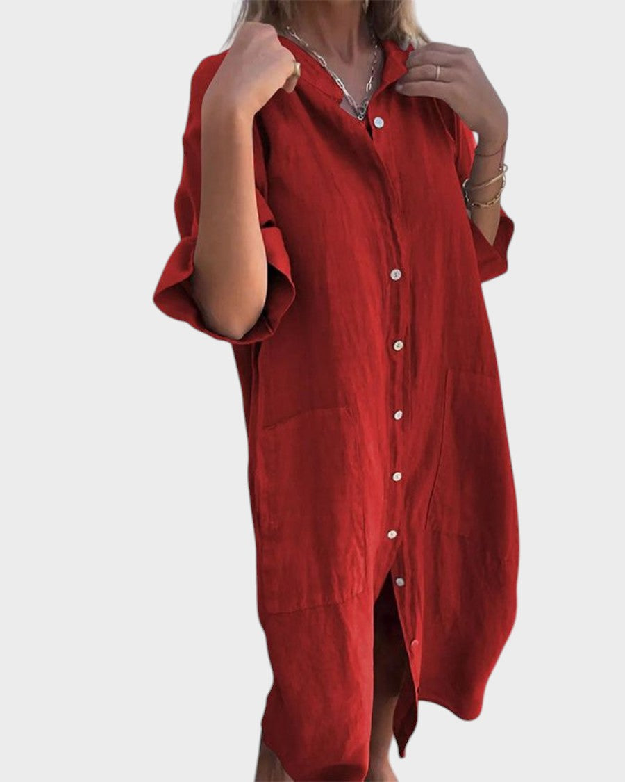 Karla – Vestido Boho Estilo Camisa