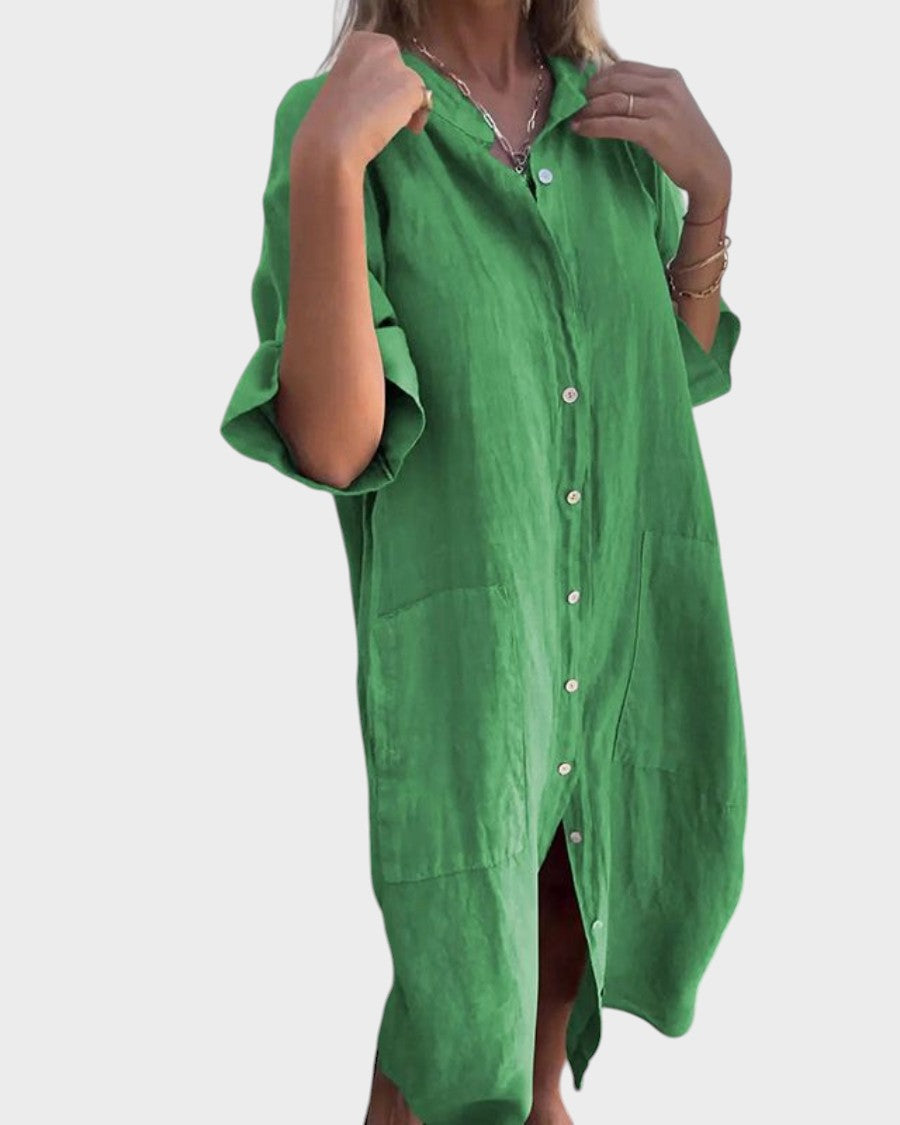 Karla – Vestido Boho Estilo Camisa