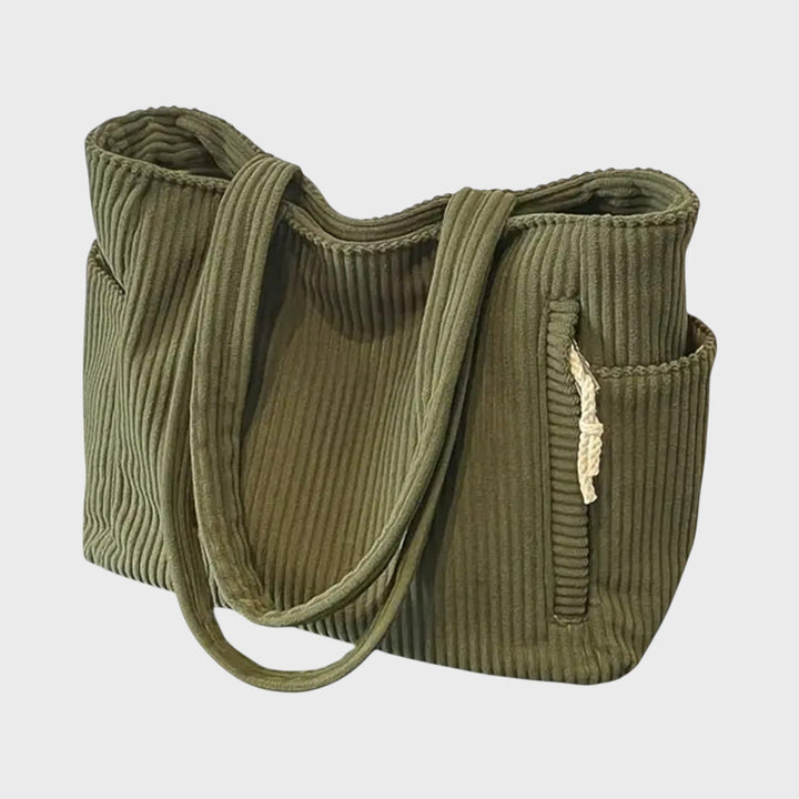 Olívie – Elegante bolsa de terciopelo con bolsillos exteriores