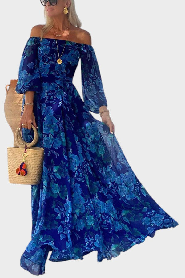 Salomé - Larga Vestido con Diseño Floral