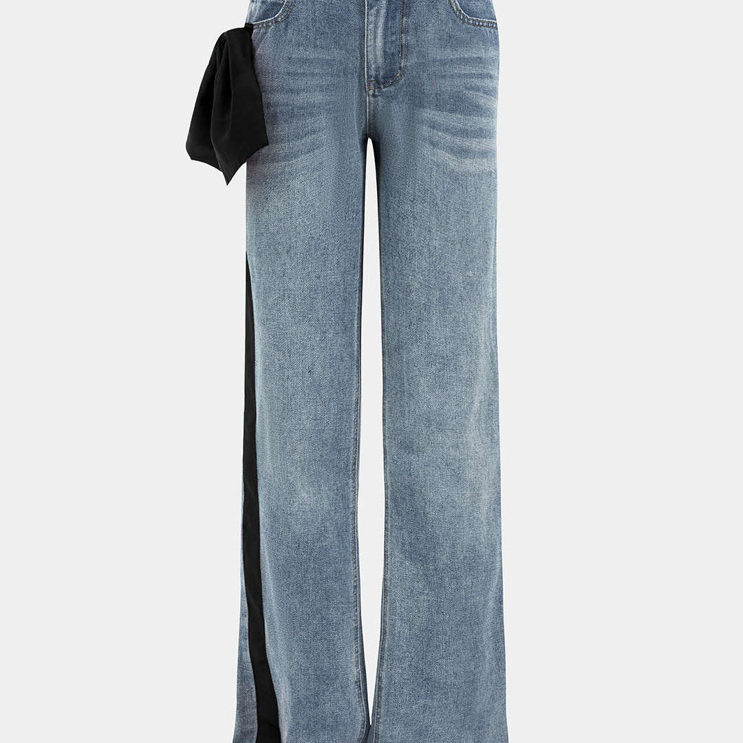 Elvíra – Pantalones de denim cómodos con detalle de nudo