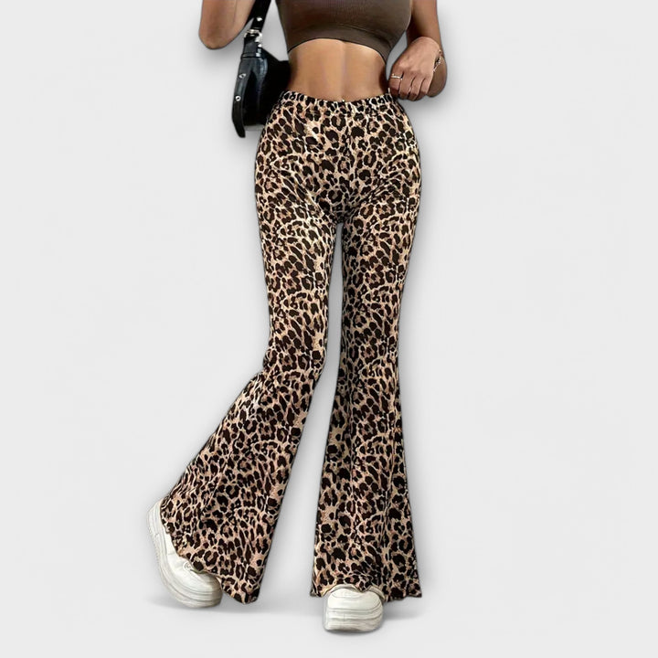 Beáta – Pantalones Bootcut con Estampado de Leopardo