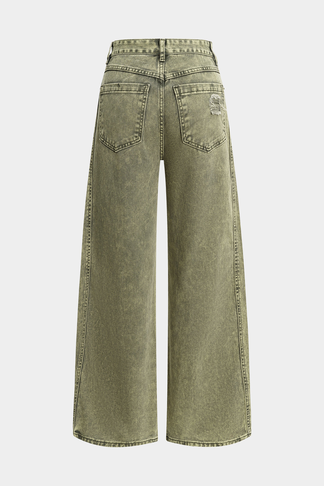 Glorie – Pantalones Amplios con Acabado Desgastado