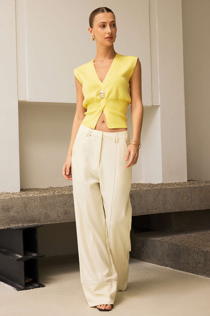 Carolina – Pantalones rectos con acentos