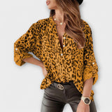 Lucie - Blusa contemporánea con diseño de leopardo