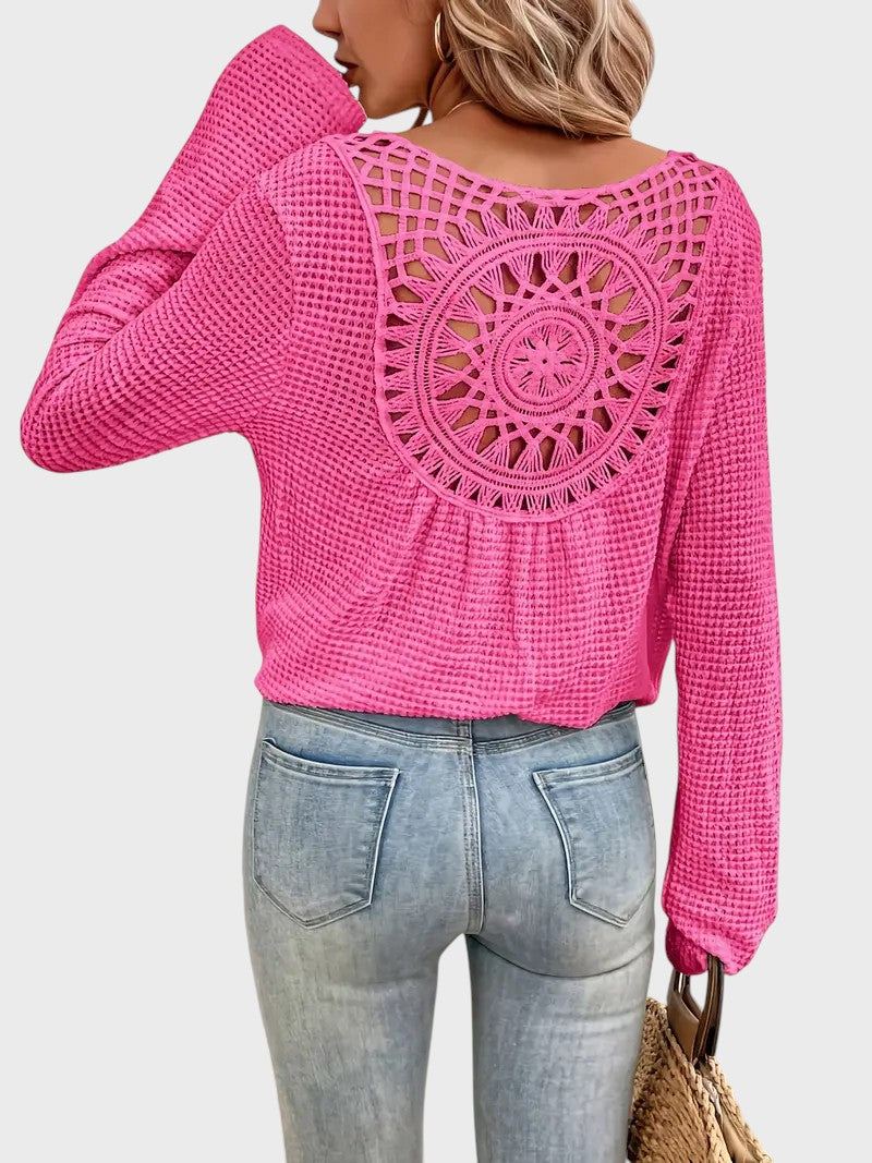 Andreia – Blusa Elegante con Diseño en V y Detalles Exclusivos