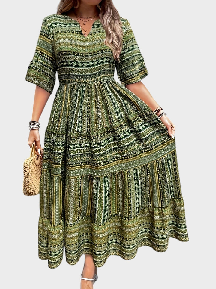 Mara – Vestido Maxi Étnico con Estilo Boho