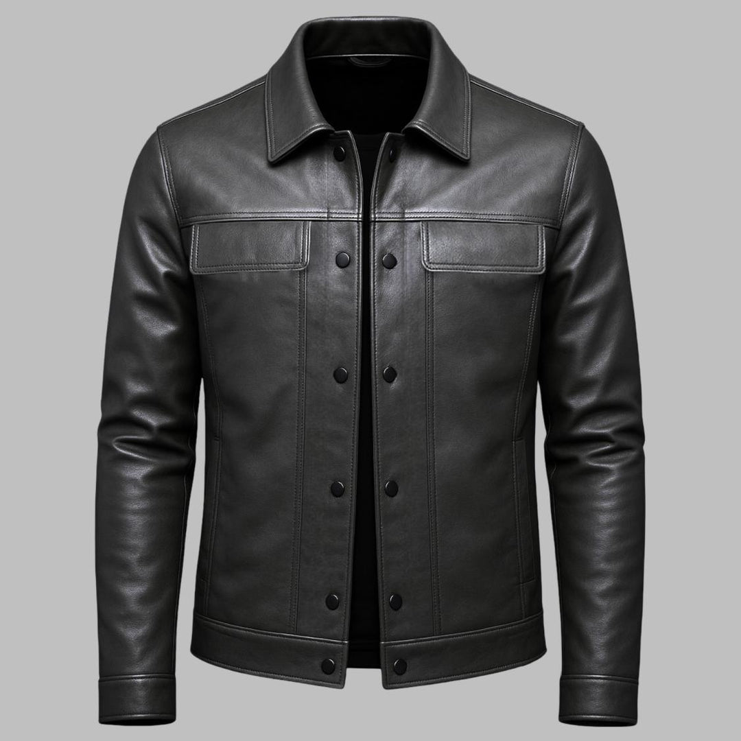 Ian - Elegante abrigo de cuero