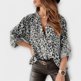 Lucie - Blusa contemporánea con diseño de leopardo