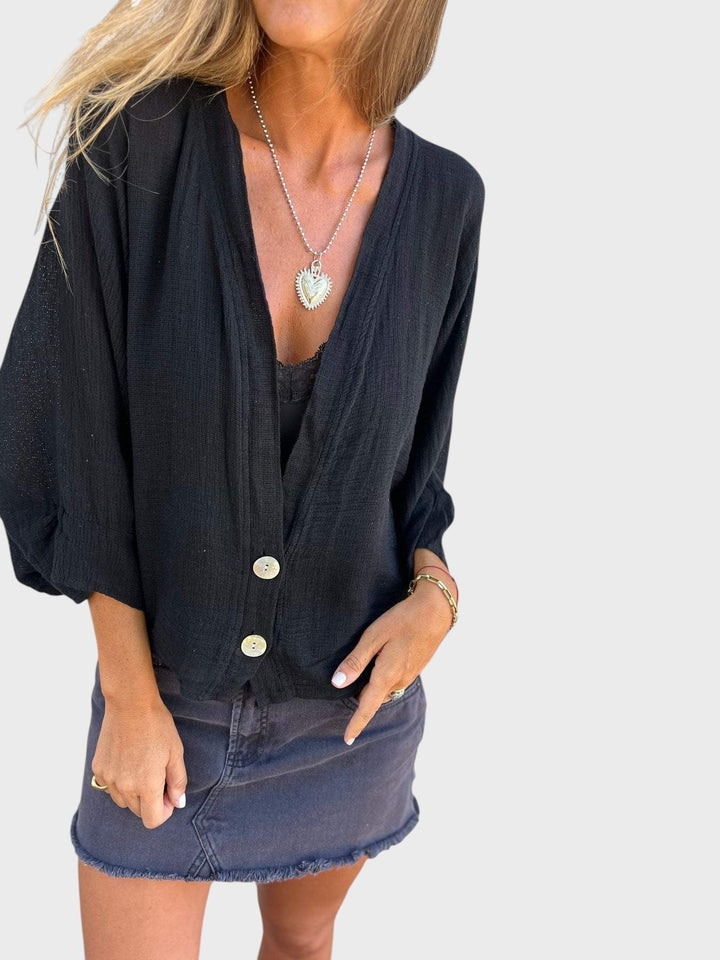 Kristy - Camisa Casual de Algodón y Lino