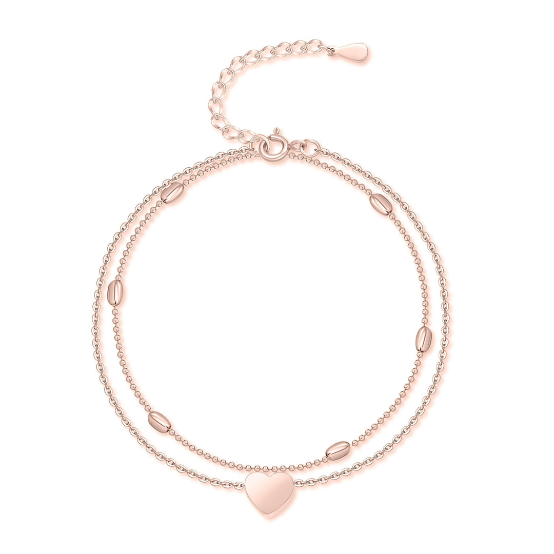 Pulsera de Tobillo 'Amour' en Plata y Oro Rosa