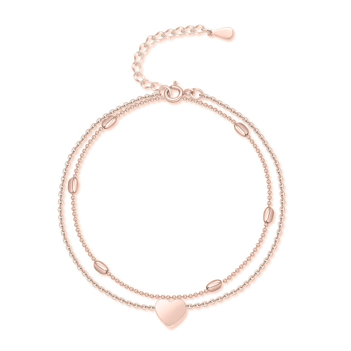 Pulsera de Tobillo 'Amour' en Plata y Oro Rosa