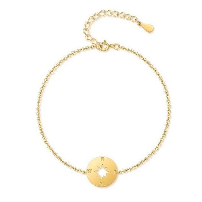 Pulsera de Tobillo 'Rosa de los Vientos' en Plata y Oro