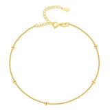 Pulsera de Tobillo 'Bolas Pequeñas' - Plata y Oro