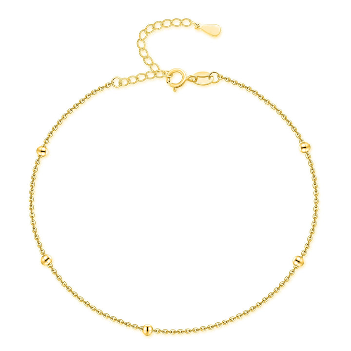 Pulsera de Tobillo 'Bolas Pequeñas' - Plata y Oro