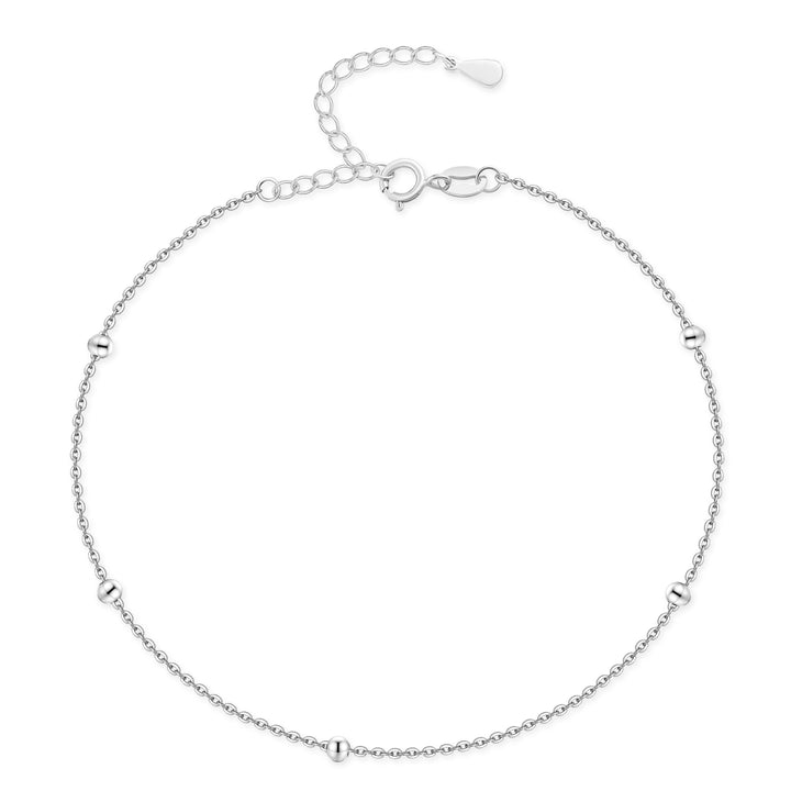 Pulsera de Tobillo 'Bolas Pequeñas' - Plata y Oro