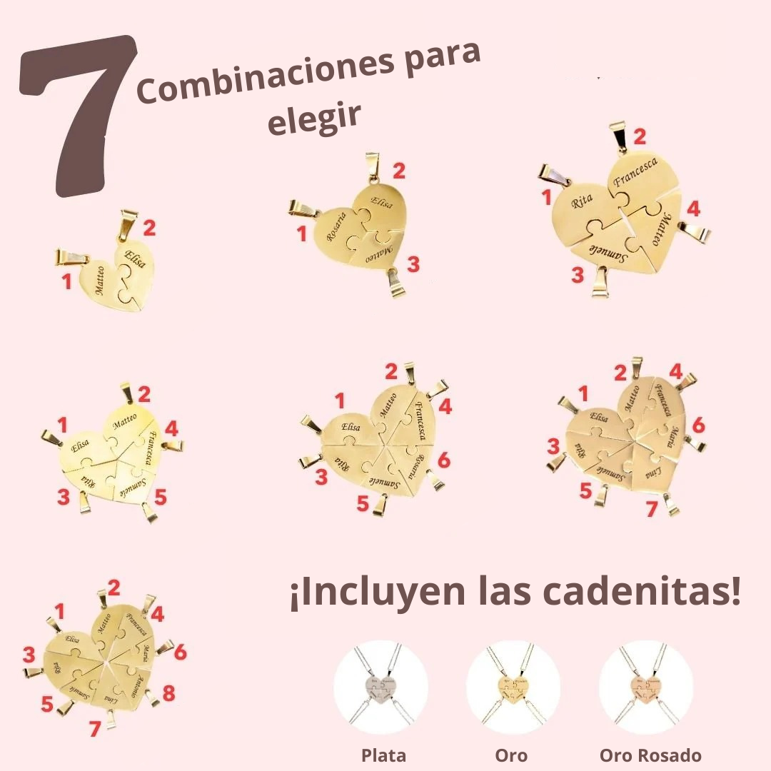 Collar Corazón Puzzle