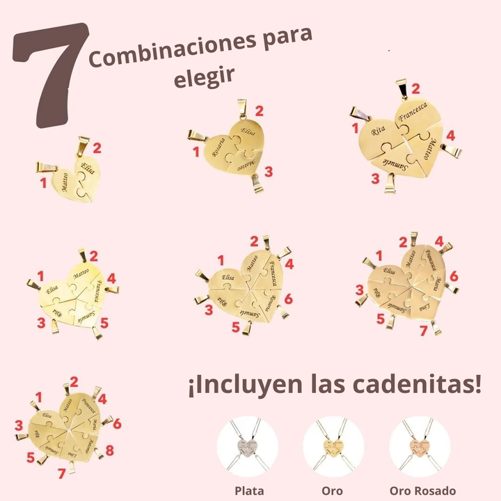 Collar Corazón Puzzle