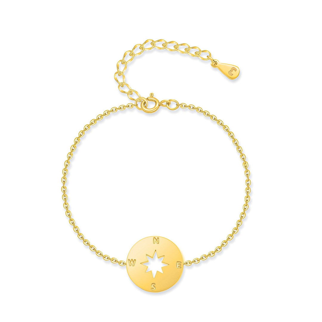 Pulsera 'Rosa de los Vientos' en Plata, Oro y Rosa