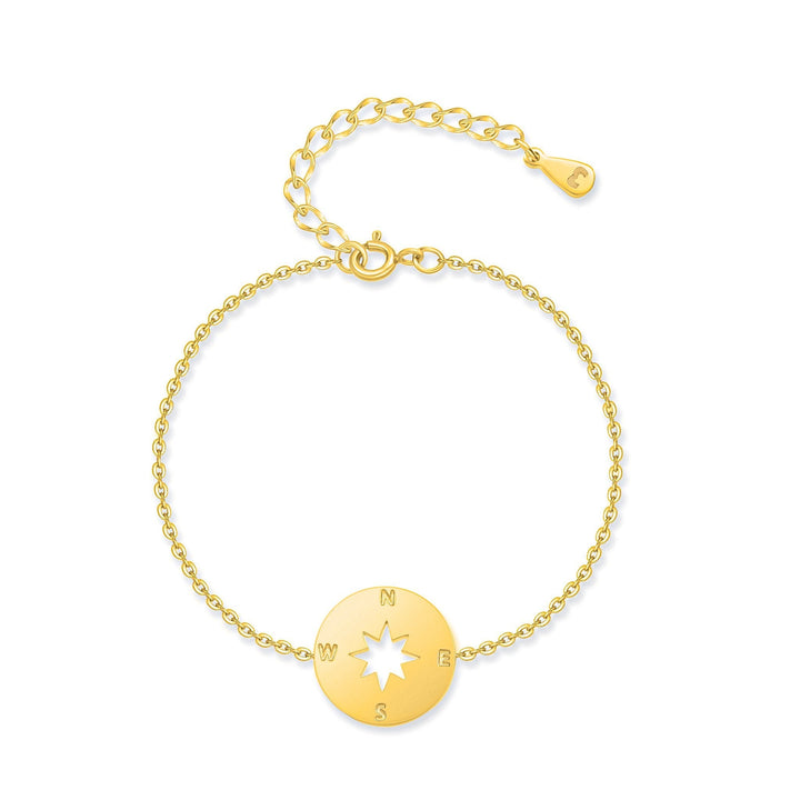 Pulsera 'Rosa de los Vientos' en Plata, Oro y Rosa