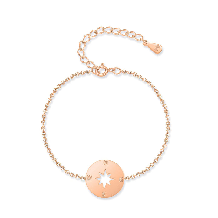 Pulsera 'Rosa de los Vientos' en Plata, Oro y Rosa