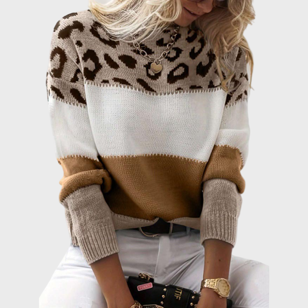 Eva - Suéter Elegante Taťána con Estampado de Leopardo
