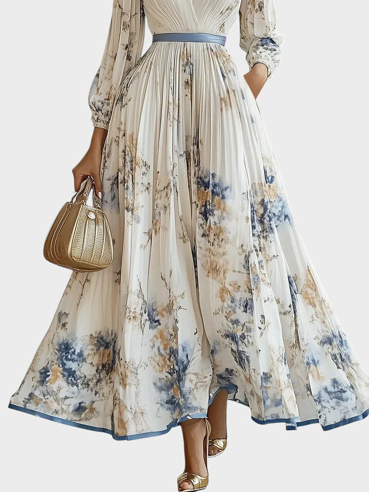 Madalena – Elegante vestido maxi con escote en V