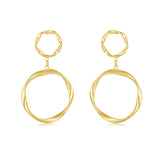 Aretes 'Círculos Suspendidos' - Plata y Oro