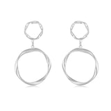 Aretes 'Círculos Suspendidos' - Plata y Oro