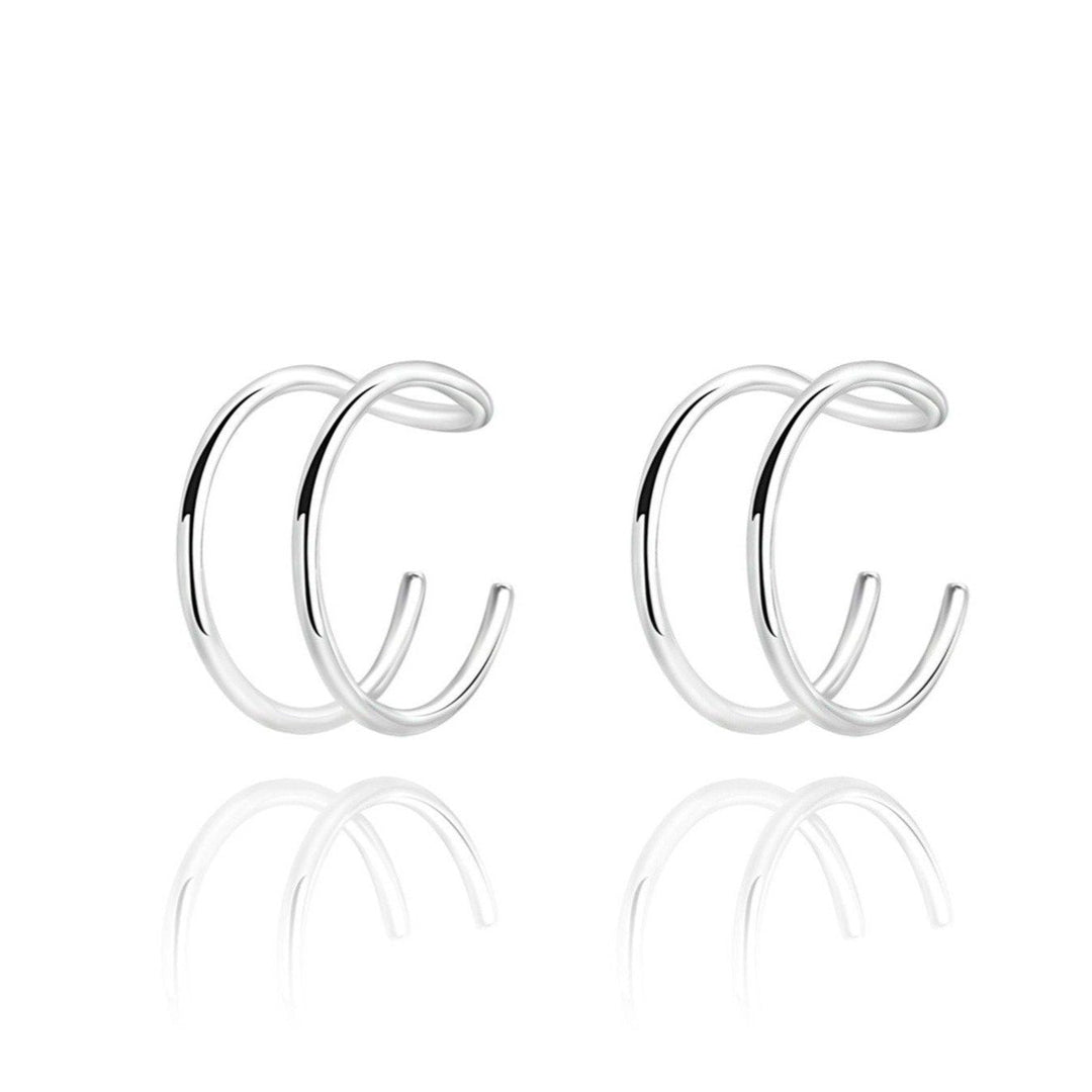 U-Shaped Ear Cuff Earrings - Sterling Silver