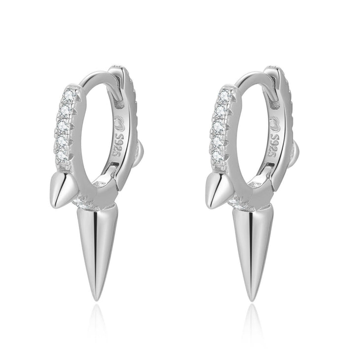 Shiny Spike Earrings - Sterling Silver