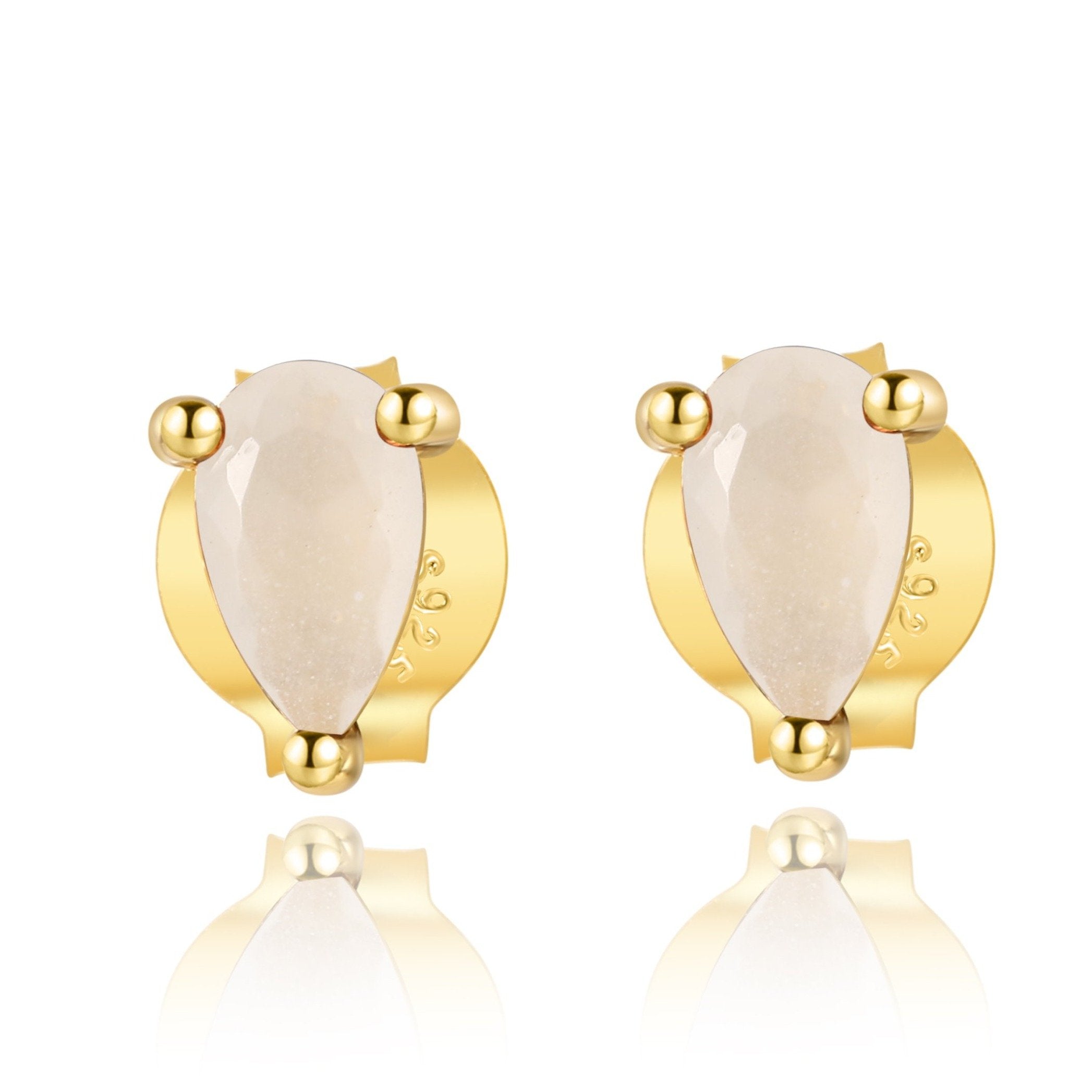Pendientes Milk Stone en Plata de Ley