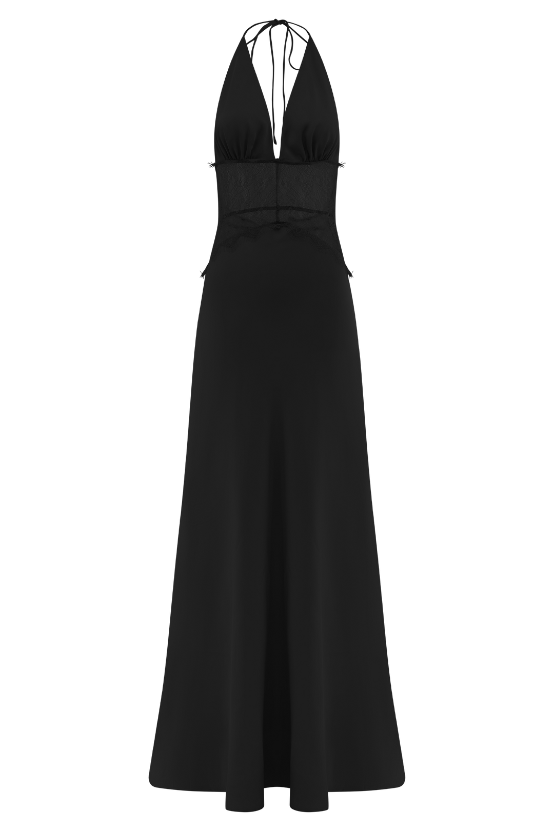 Noirea – Elegante Maxi Vestido de Encaje con Escote en V