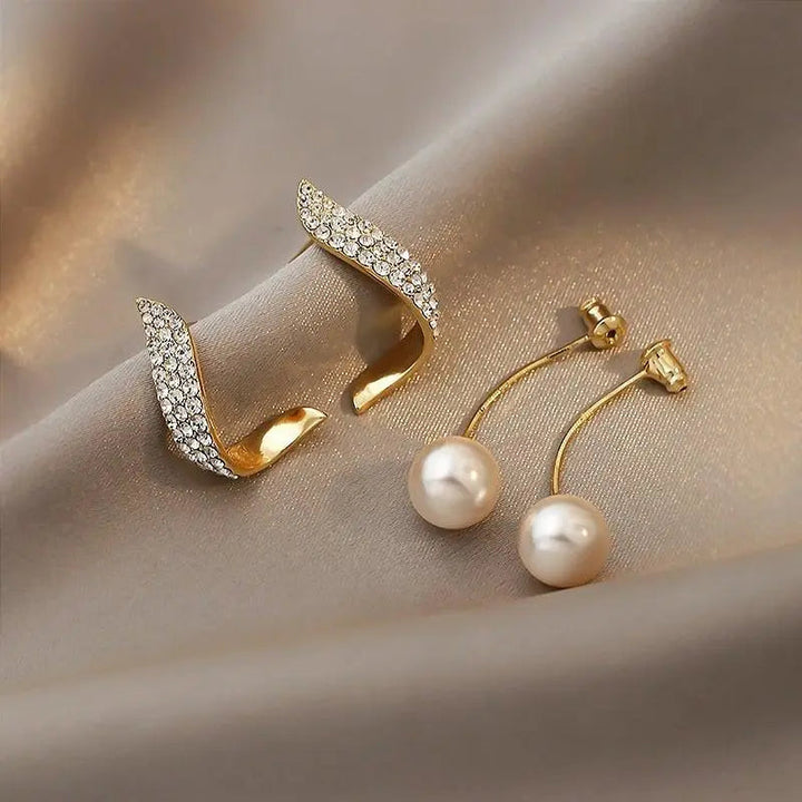Pendientes de Oro con Perlas Elegantes