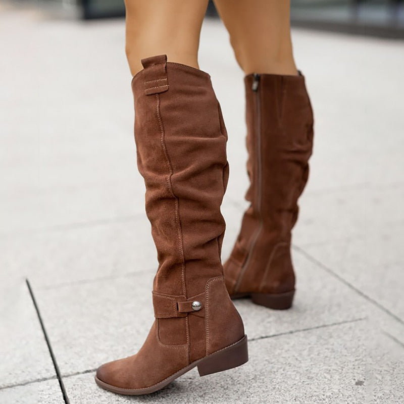 Lina – Elegantes Botas de Cuero para el Invierno