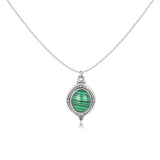 Oval Verde Necklace ~ Sterling Silver