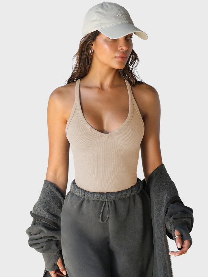 Mia - Blusa sin mangas con elegante escote en V para realzar tu estilo